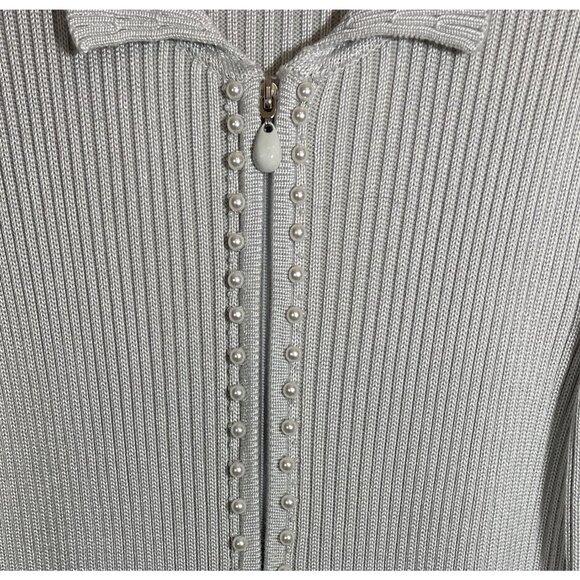 DRAPER'S & DAMON'S Elegant Women's Luxury Cardigan Large Silver/Grey Embellished - Picture 5 of 15